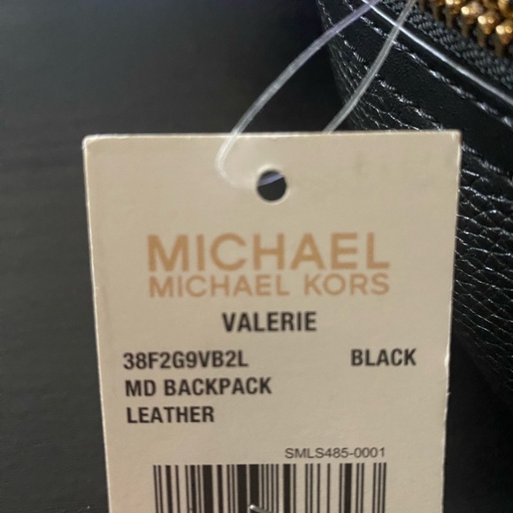 NWT-MICHAEL KORS-VALERIE-BLACK PEBBLED LEATHER BACKPACK-38F2G9VB2L - Picture 10 of 12